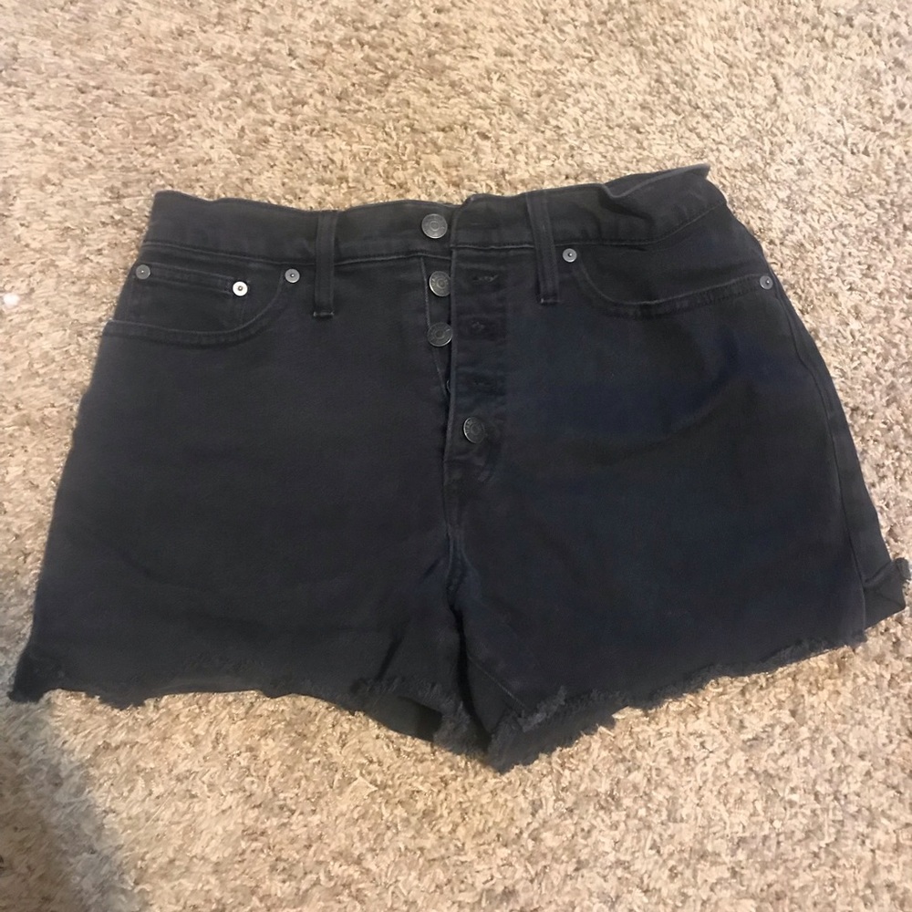 Black high waisted madewell Jean shorts
